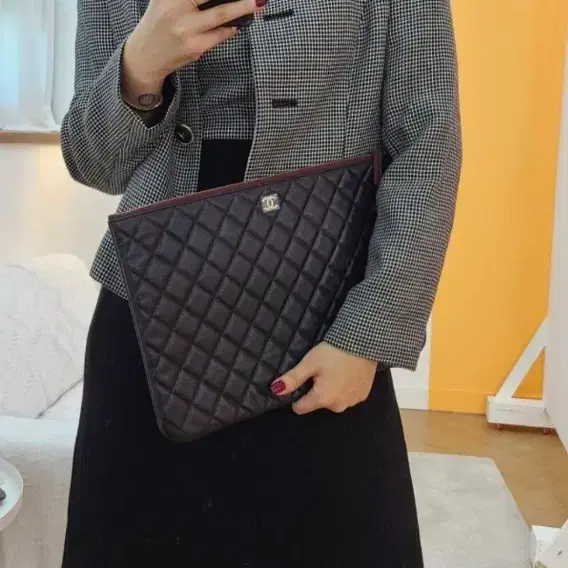 샤넬 캐비어 클러치/클러치백 라지 샴골 새상품급 정품(감정O)