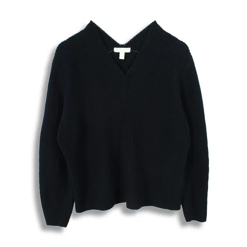 H&M (WOMEN - S) 코튼 아크릴 브이넥 와플 니트 탑