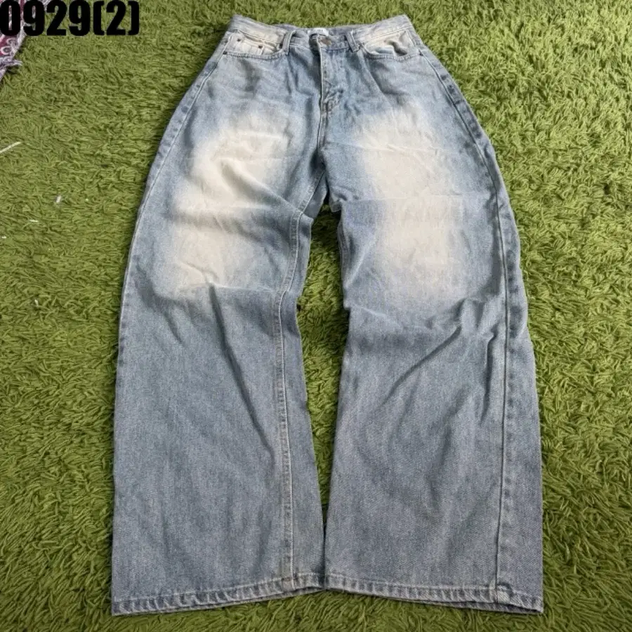 청바지 와이드 팬츠 연청 워싱