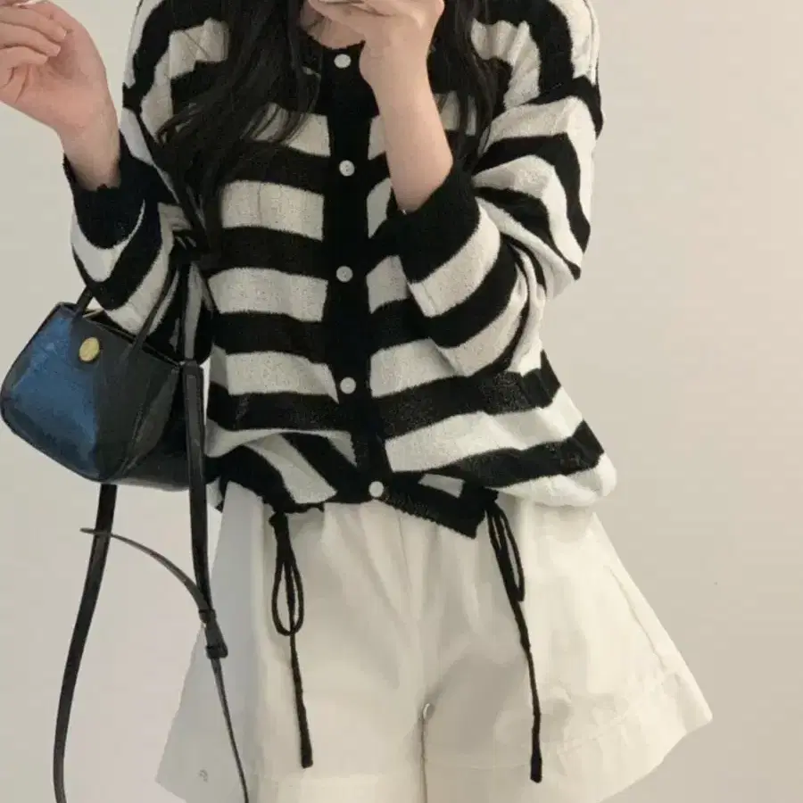 단가라 부클 가디건 (새상품)