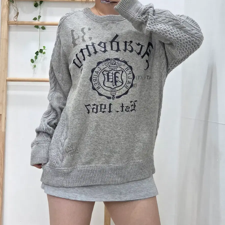 [M]희귀템 국내유일매물. 폴로 랄프로렌 아카데미 그래픽 케이블 믹스 니트 맨투맨