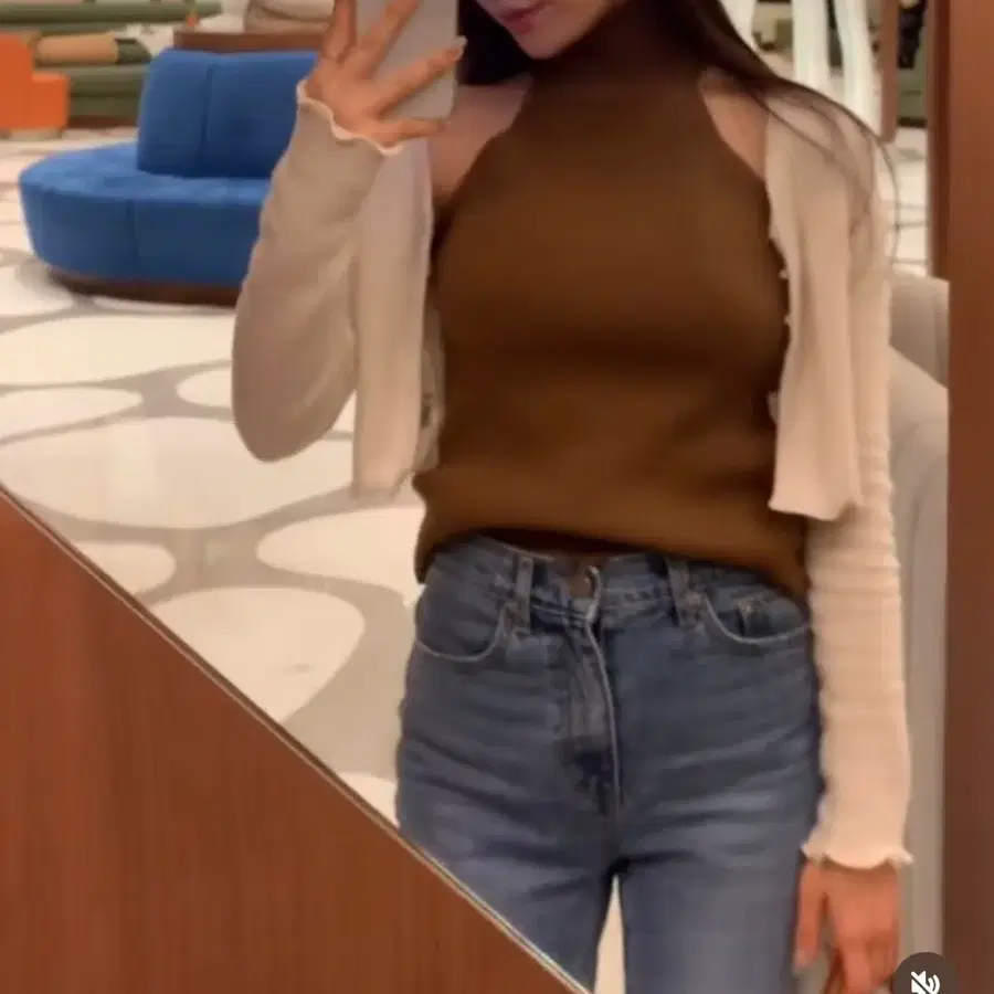 라엘르 소매 물결 크롭 가디건 아이