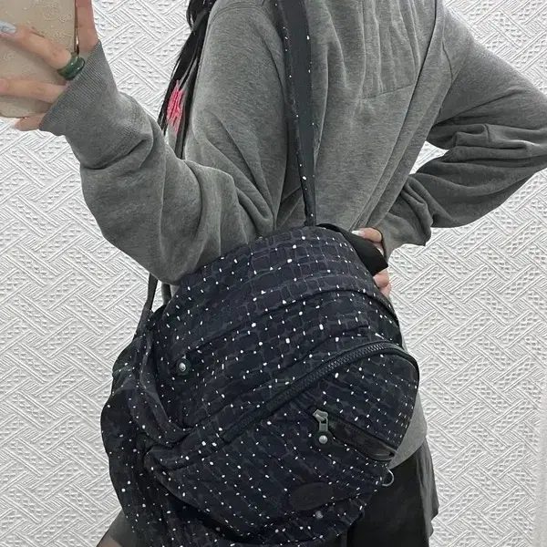 키플링 희귀 빈티지 00's 키치 트윙클 그래픽 백팩 C15171