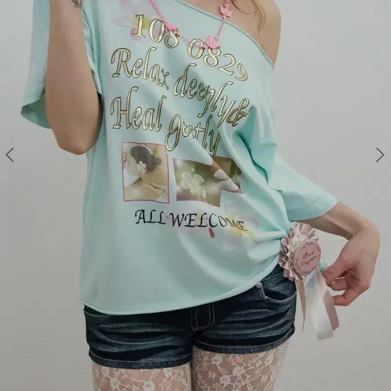 스컬프터 힐링 오프숄더티 베이비블루