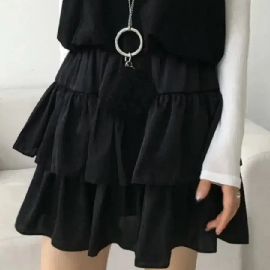 노비야카 블랙 캉캉 미니 스커트