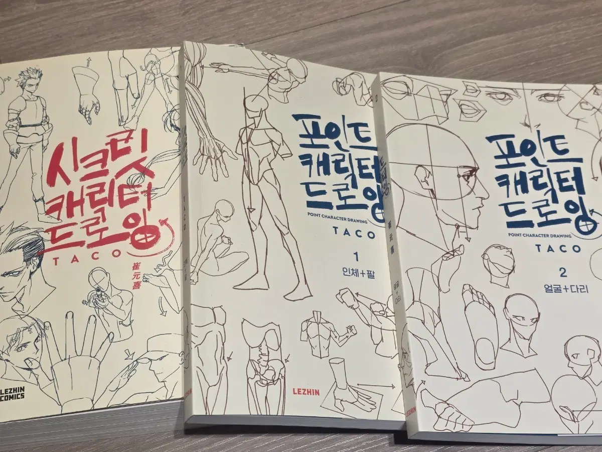 TACO 시크릿, 포인트 캐릭터 드로잉 1, 2 세트 인체 기초 미술