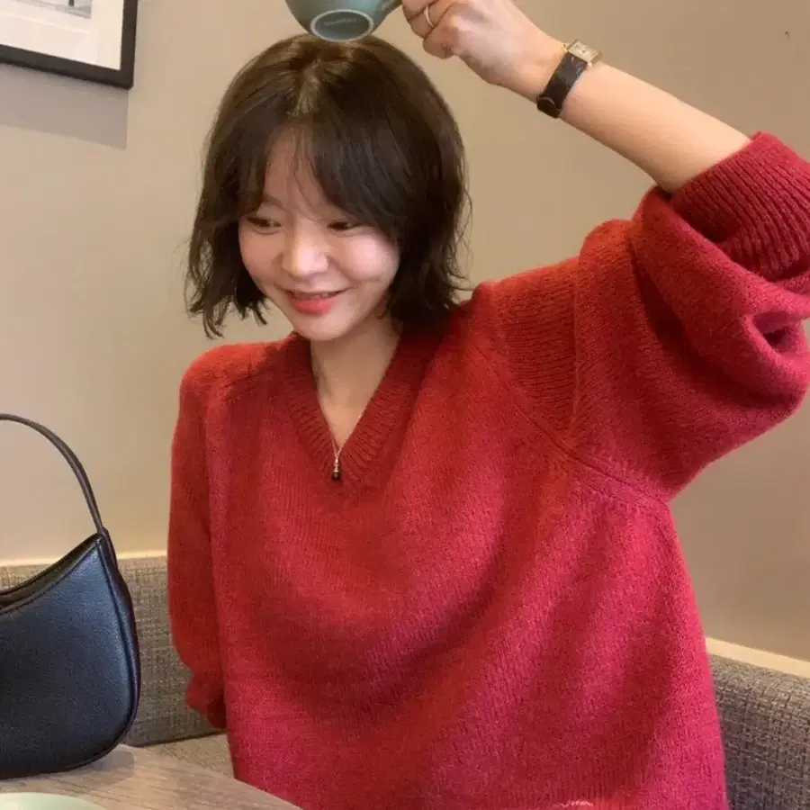 썸웨어버터 알파카 브이넥니트 여성니트 여성가을니트 여성맨투맨 여성니트가디건 여성가디건