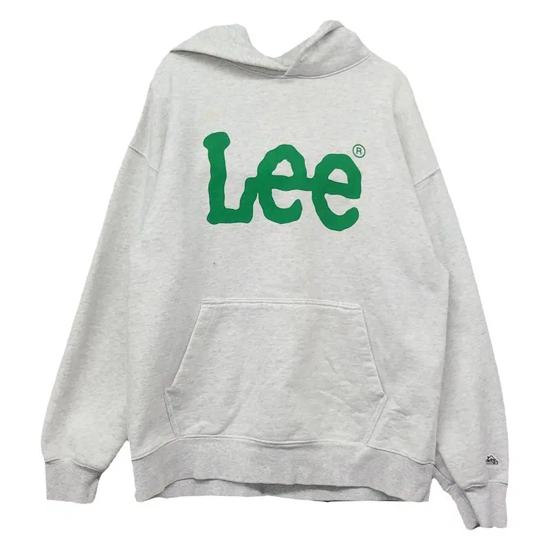 리 Lee 라이트그레이 코튼 그래픽 로고 프린팅 후드티 2XL