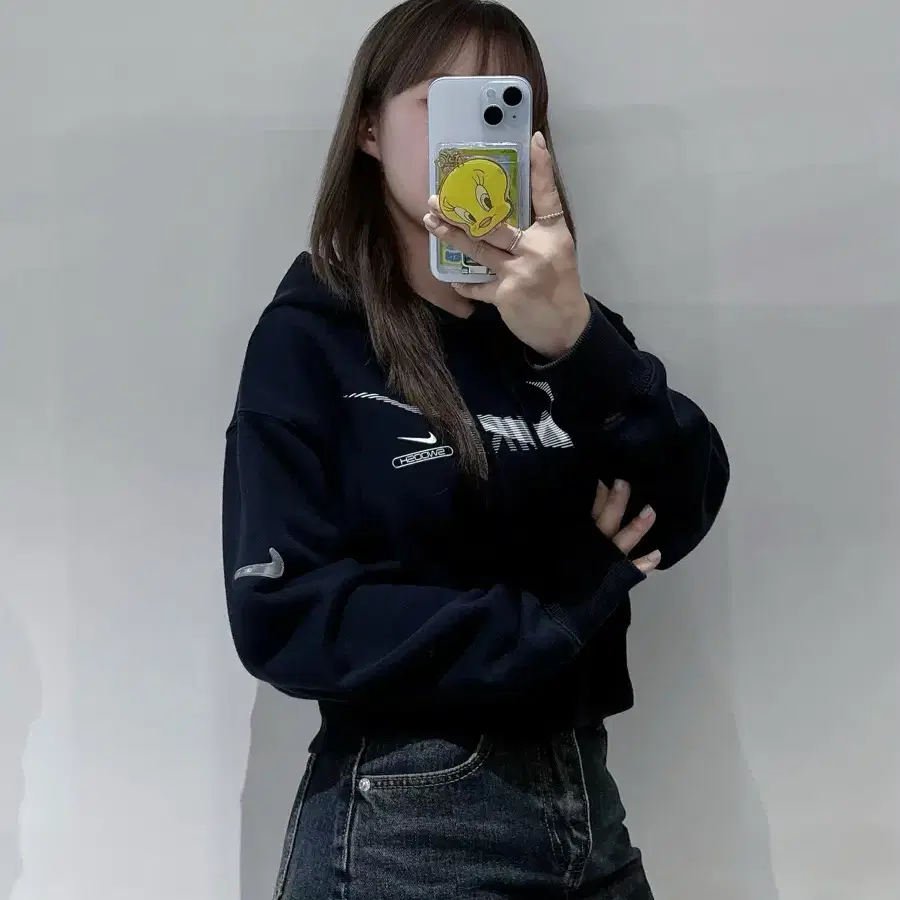 나이키 스우시 크롭 후드