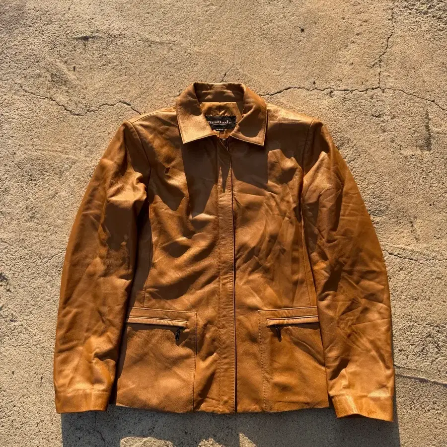 First Lady Camel Lambskin Single Leather Jacket