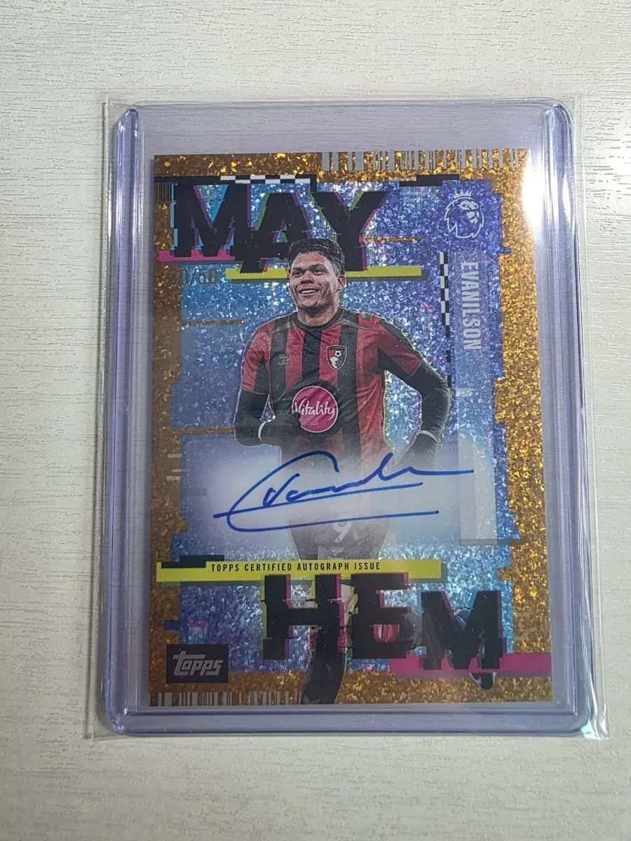 Evanilson Topps 인증 사인 카드 26/27 50한정 골드 오토