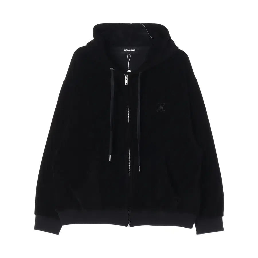 (새상품) 우알롱 24FW 벨루어 코듀로이 후드 집업 블랙