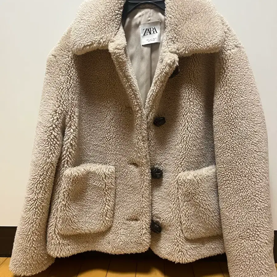ZARA 테디베어 플리스 뽀글이 자켓 베이지