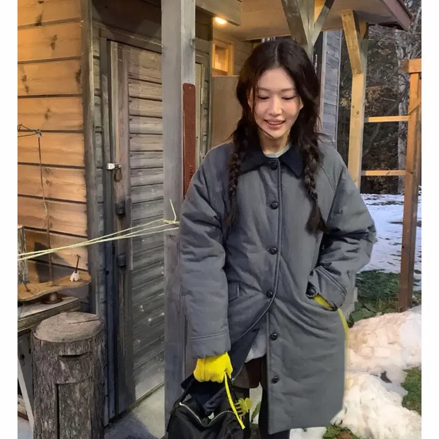 언더비 Paddys 하프 패딩 코트(올드블루네이비)