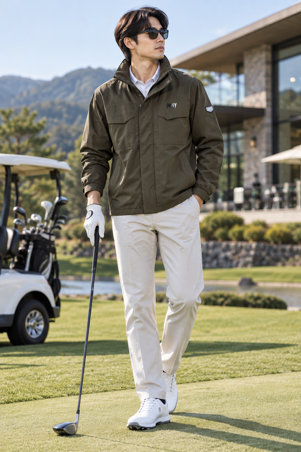 DKNY GOLF 남성XL 카키 기능성 골프자켓