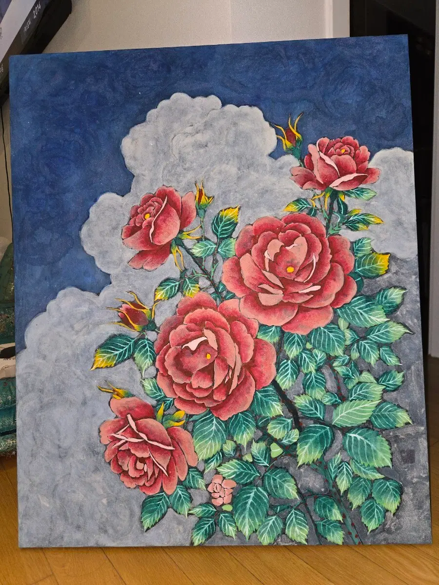장미꽃 그림 석채화