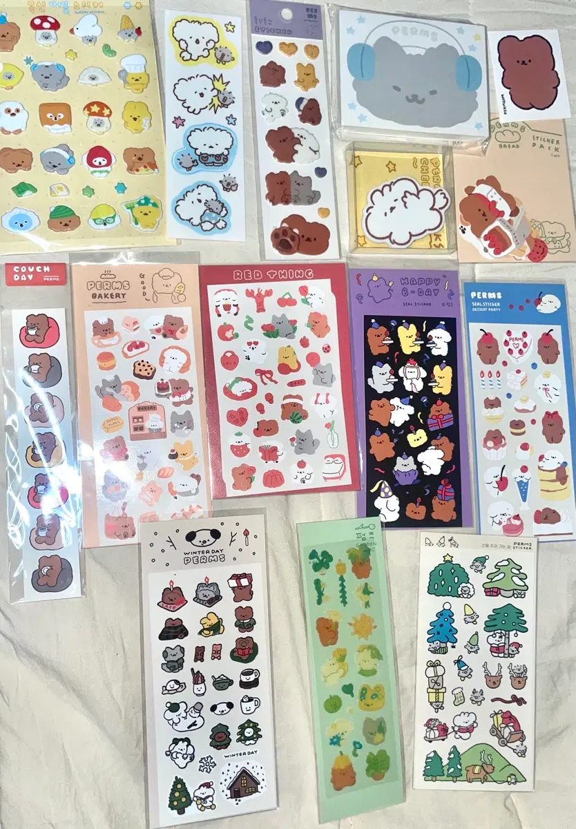일괄)펌즈 다꾸스티커 13장+아크릴톡+메모패드