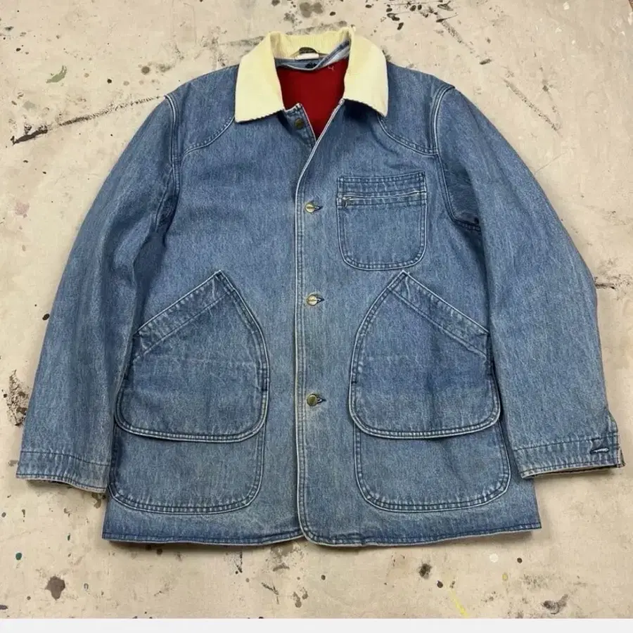 80s 엘엘빈  데님 헌팅자켓
