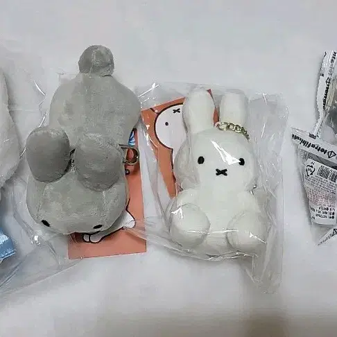 미사용)미피 스타일 봉제 인형 키링 3종,피규어 3종 세트