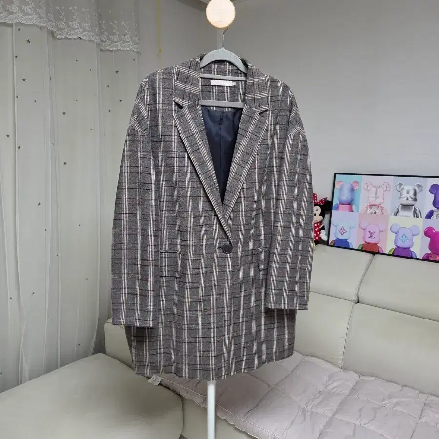 스테파넬 체크롱자켓