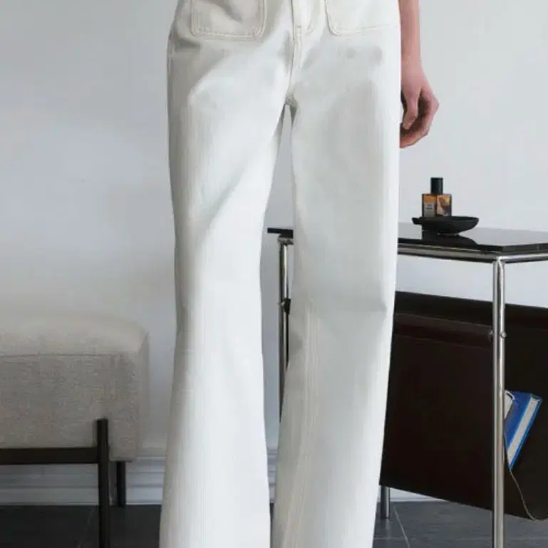 아티드 셀비 포켓 데님 팬츠 크림
