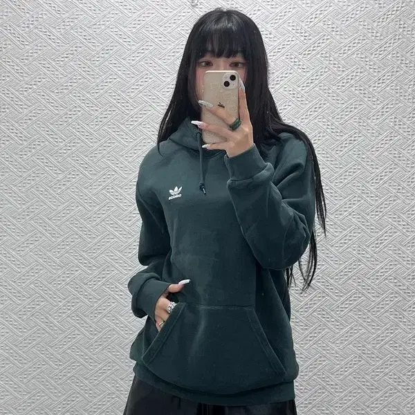 아디다스 오리지널 에센셜 딥그린 후드티 L C15162