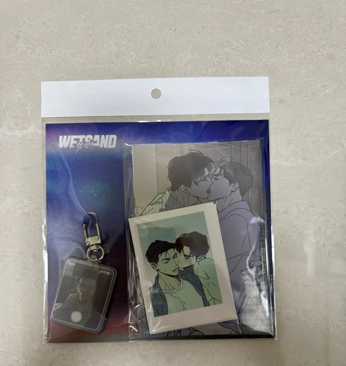 웻샌드 모펀 콜라보 카페 Dream Of You 세트 휴대폰 프레임 참 키링 일러스트 엽서 폴라로이드 WETSAND 굿즈 미개봉 새상품 리디 북스
