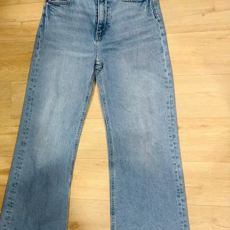 H&M 와이드 레그 데님 팬츠 라이트 블루