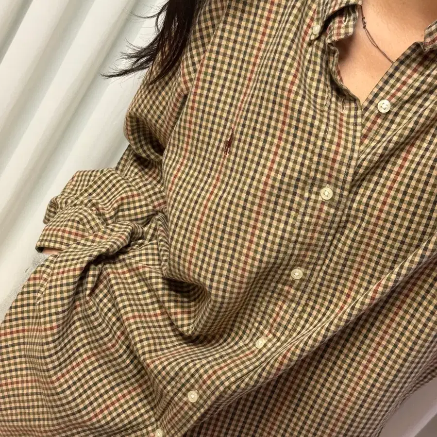 폴로 랄프로렌 베이지 체크 셔츠