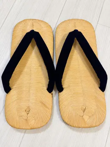 빈티지 본 셋타 다다미 표 죽피 표 천연 가죽 밑창 네이비 벨벳 하나오 남성용