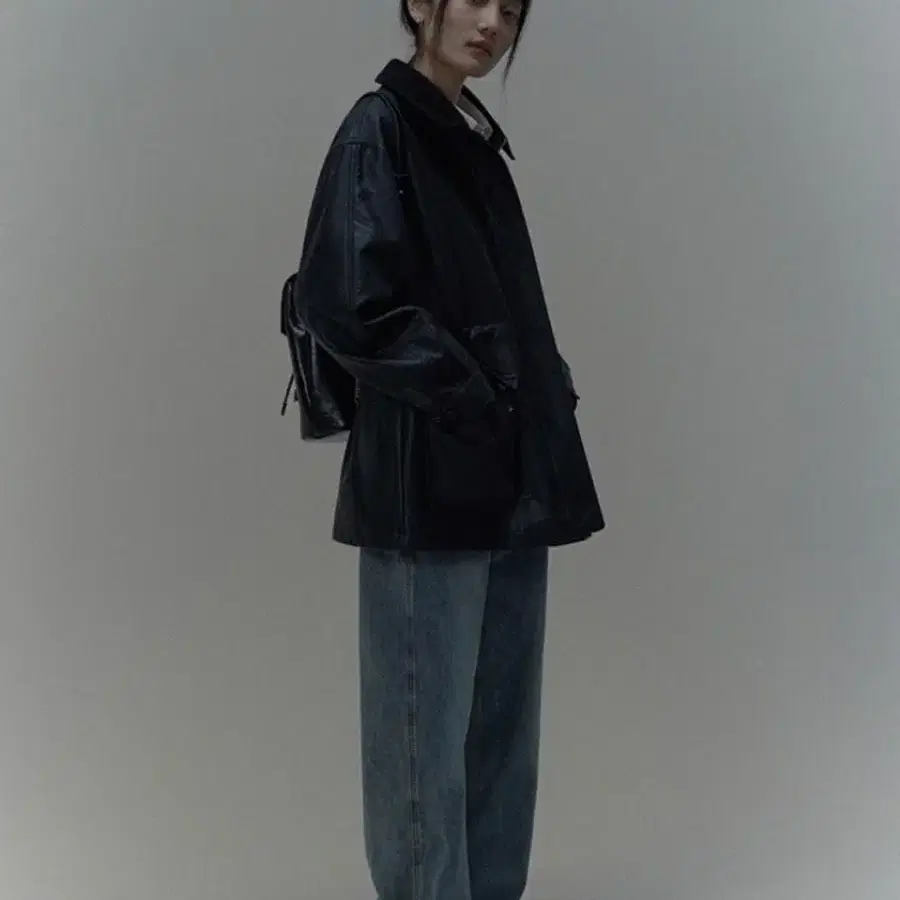 라퍼지포우먼 버핑레더 하프자켓 가죽자켓 가을자켓