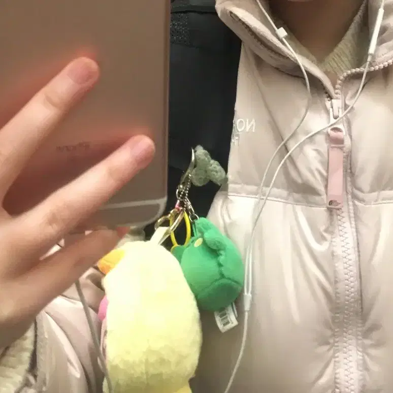 노스페이스 화이트라벨 눕시 핑크 패딩 키즈