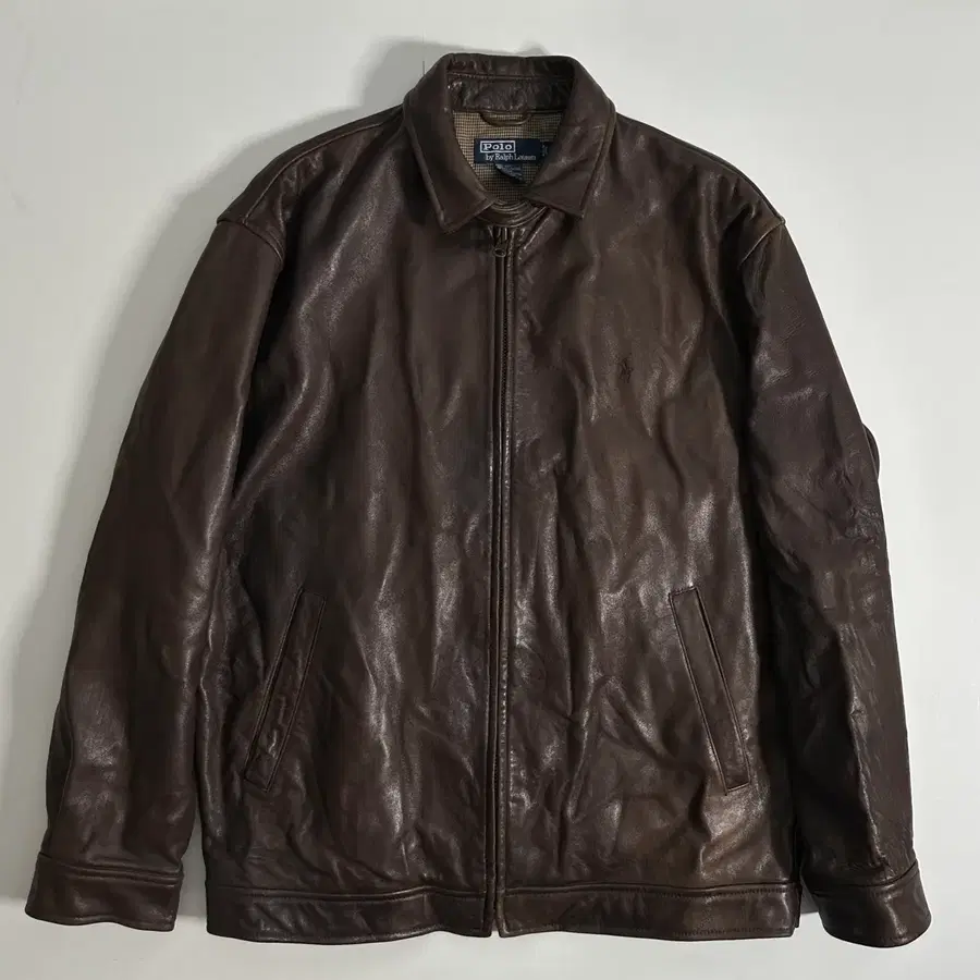 폴러랄프로렌 90s 맥스웰 가죽 블루종 자켓