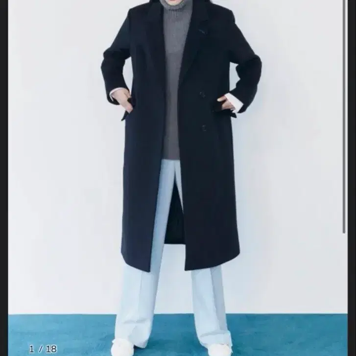 구호플러스 백버튼 코트 블랙 s