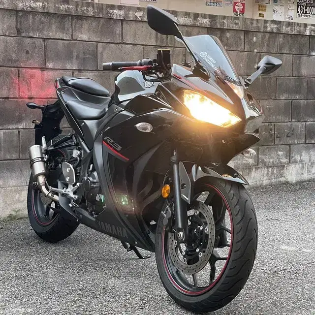야마하 YZF-R3 18년식 SC머플러 슬립온 구변완료 짧은키로수차량
