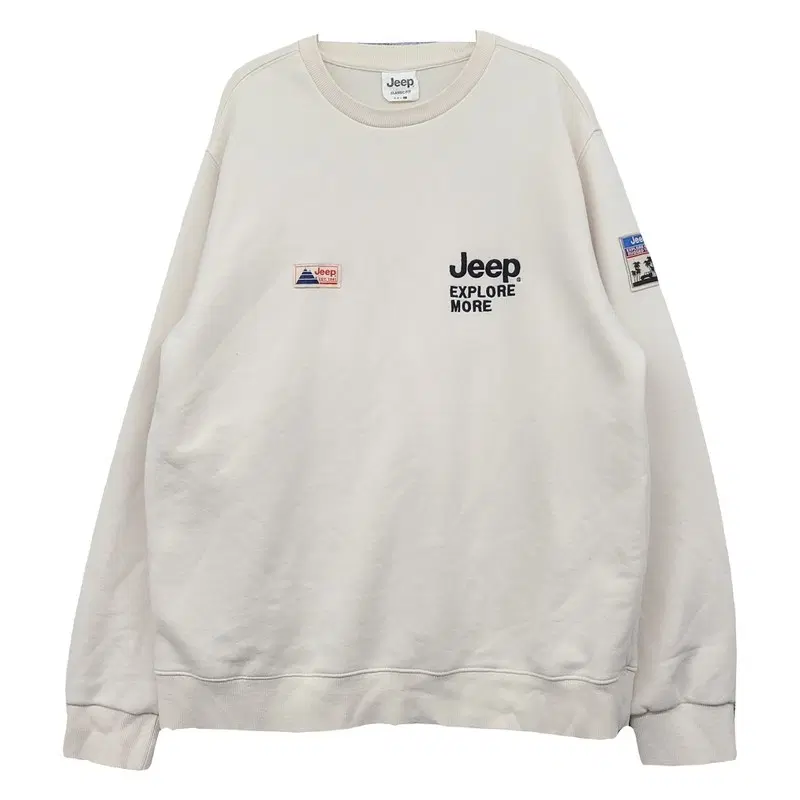 지프 JEEP 크림 코튼 그래픽 로고 크루넥 맨투맨 105(XL)