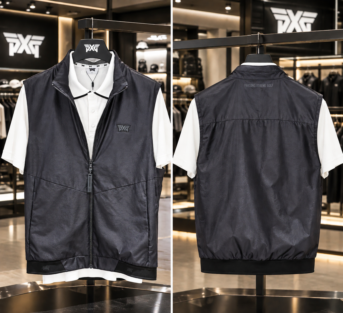 PXG 남성 블랙 방풍베스트