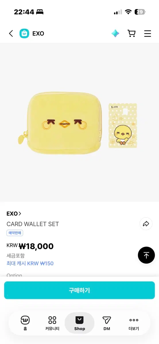 엑소 위아돌 지갑 니니베어로 오아리 교환구함 카이 세훈