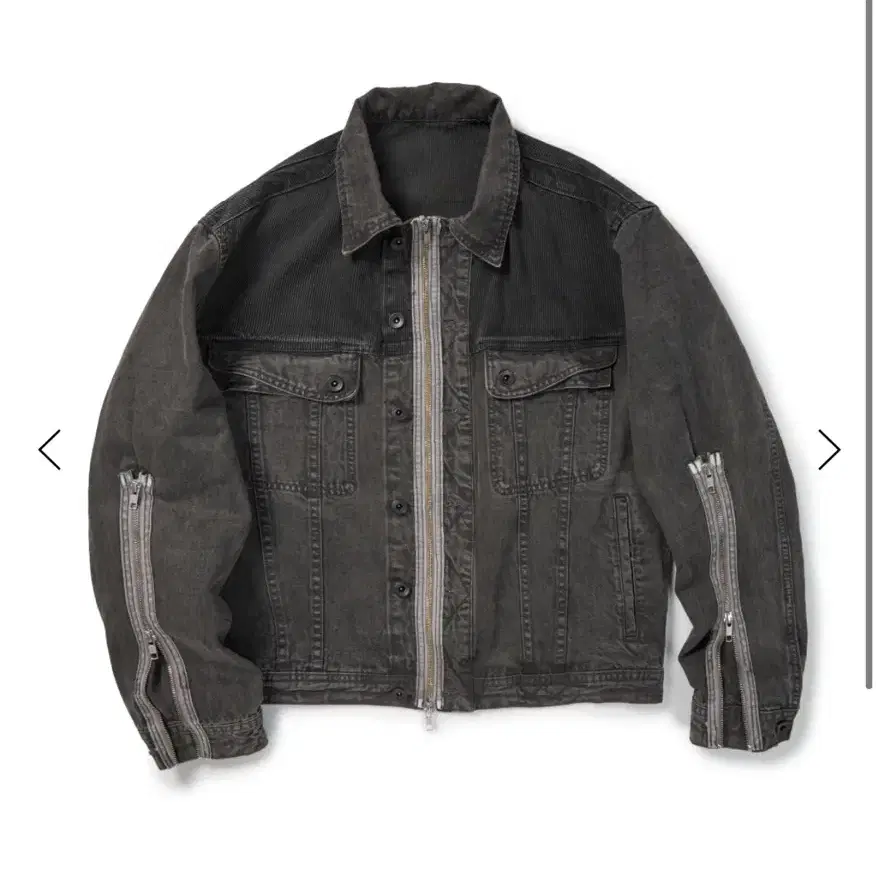DYED ZIPPER TRUCKER JACKET 2.0 (CHARCOAL)