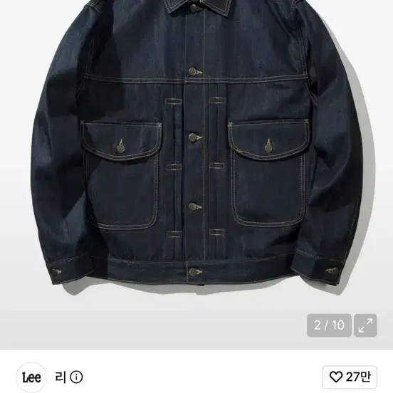 리 코듀라 RAW데님 1ST 트러커 자켓 인디고 로우