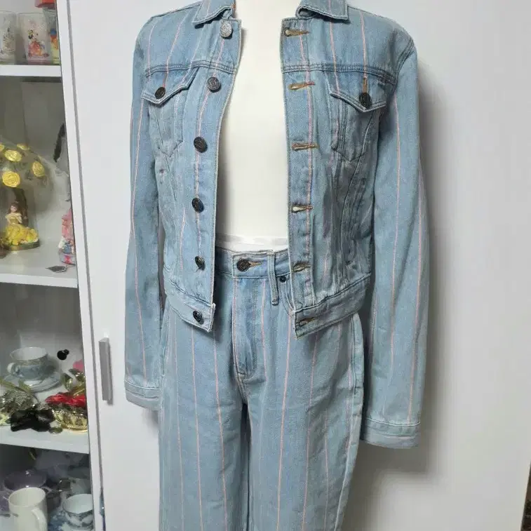 Denim juicy 데님 자켓 바지 스커트 3 피스 상하세트
