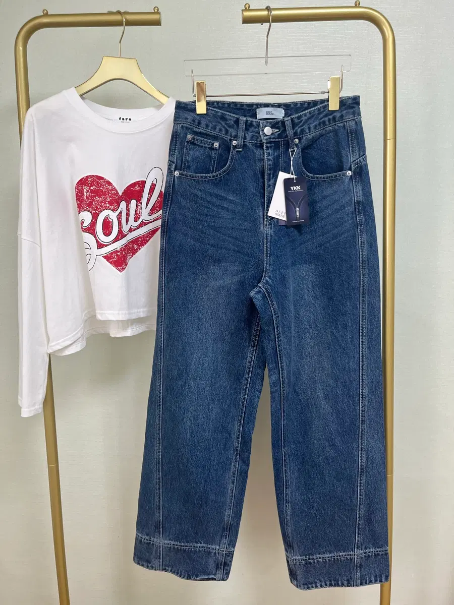 딥하우스진청세미와이드데님(M)