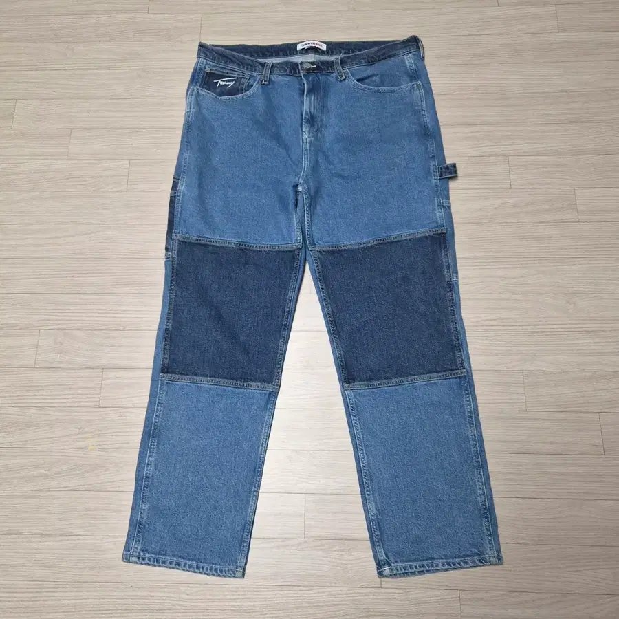 타미힐피거 데님 팬츠 패치워크 블루
