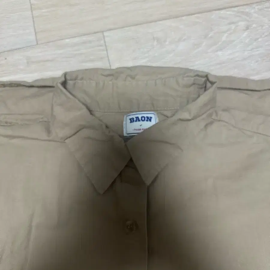 바온 BAON 베이지 오버핏 긴팔 셔츠 남방