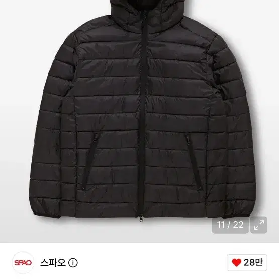 스파오 후드 재킷 블랙