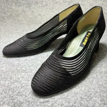 [ per te ] 시스루 펌프스 블랙 힐 EEE 21.5cm