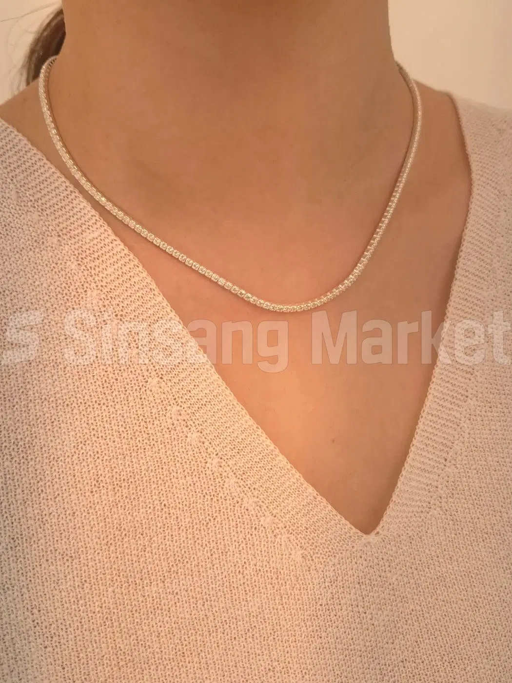 [빠른발송] 실버925 테니스 큐빅 2-3mm 목걸이 N220520260