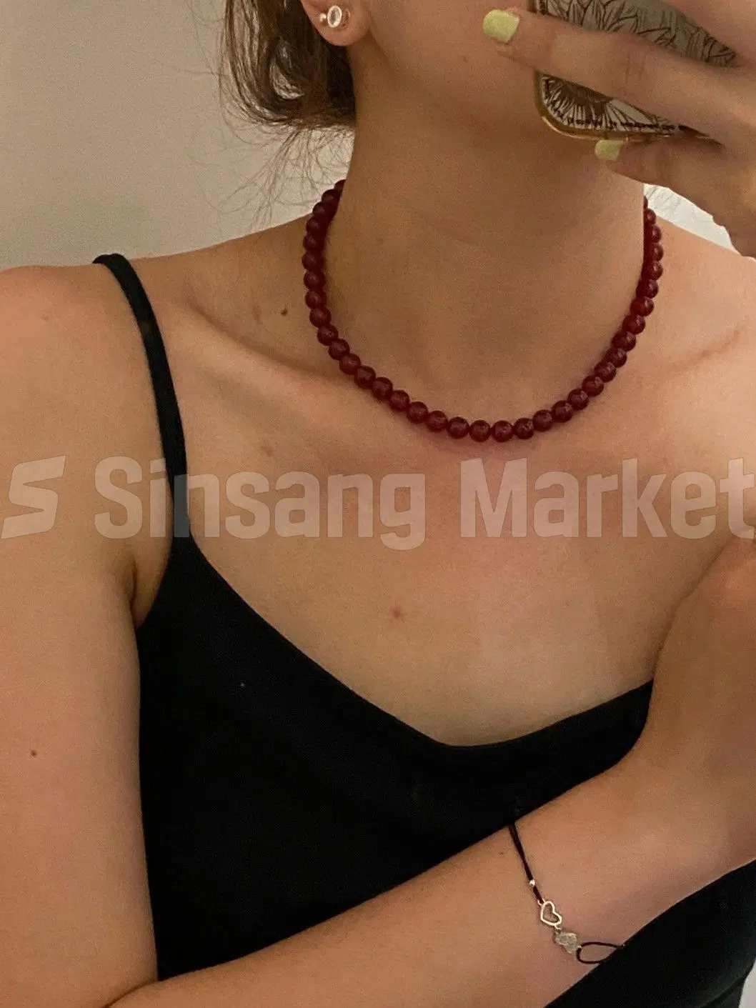 [빠른발송] 실버925 4-6-8mm 자만옥 목걸이 N231279388