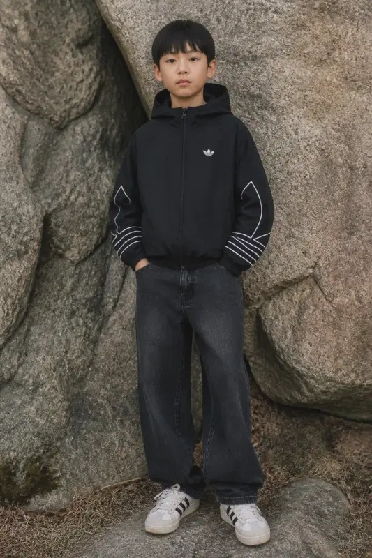 F074 ADIDAS 집업 130 키즈 아지구제