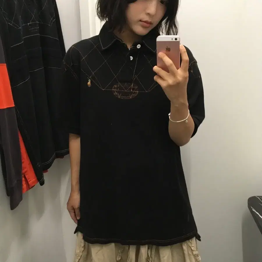 폴로 랄프로렌 오렌지 스티치 반팔 카라 P7